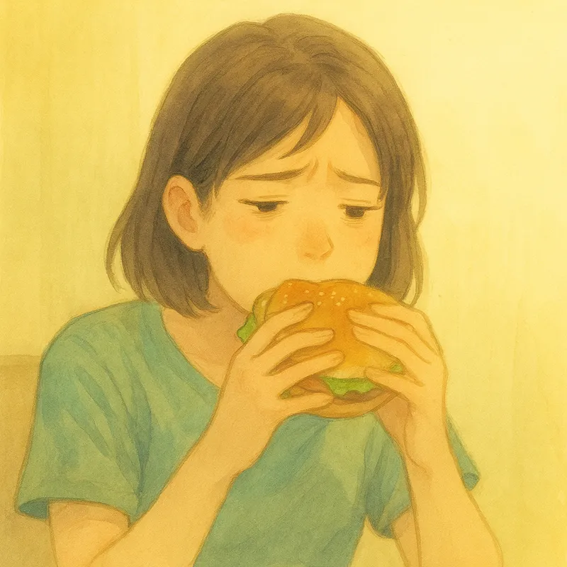 心のエネルギーを回復させない逆効果なやけ食いをする人