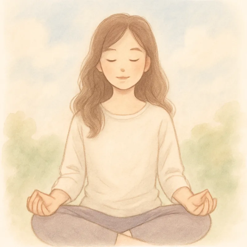 何もしないのに疲れる状態の対処法として瞑想をする女性