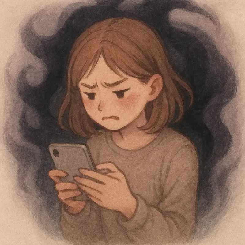 波動が下がる原因になるSNSでの悪口を書き込む女性